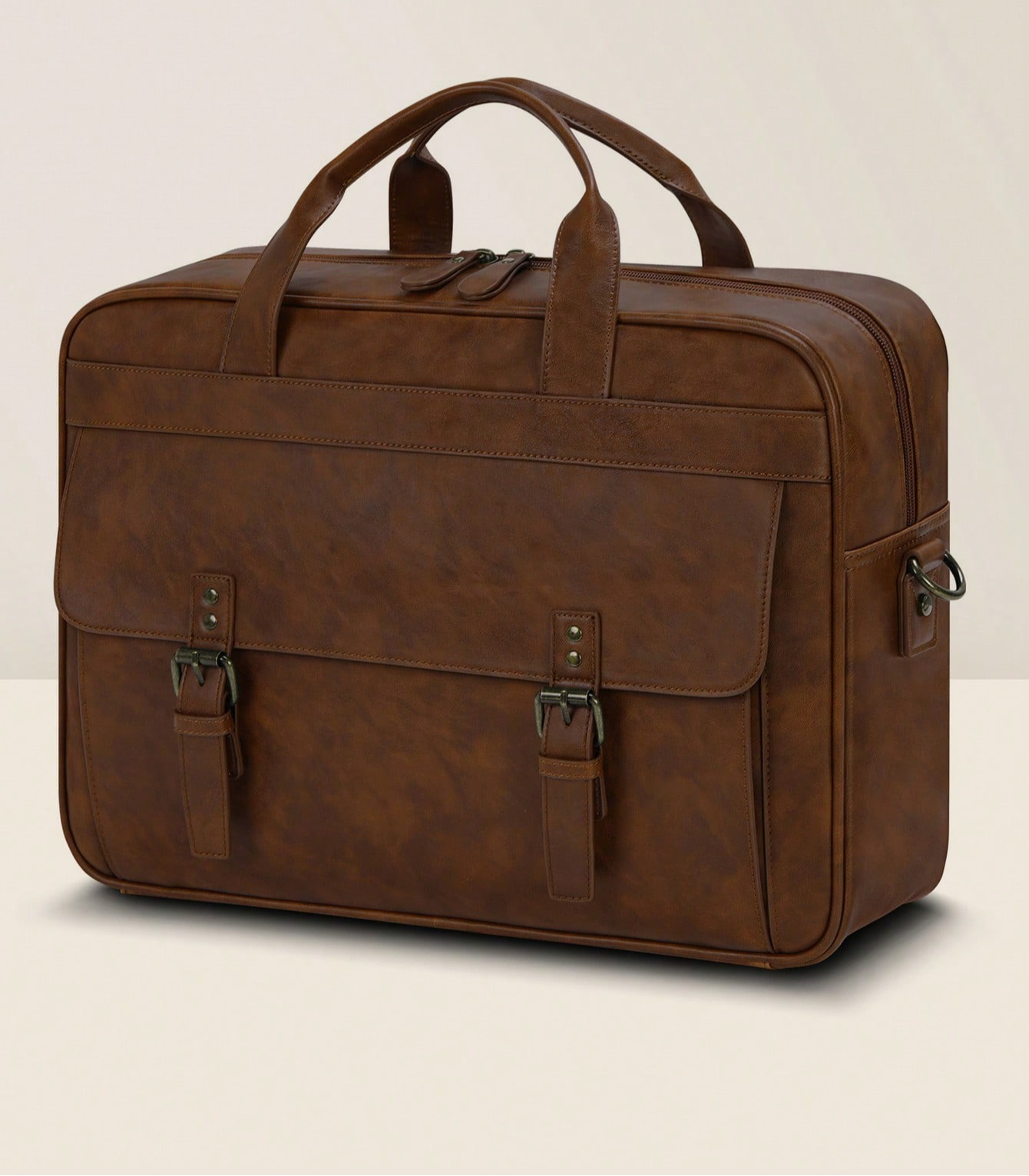 Leatherworking Classic - Vintage Leather Messenger Bag For Men,