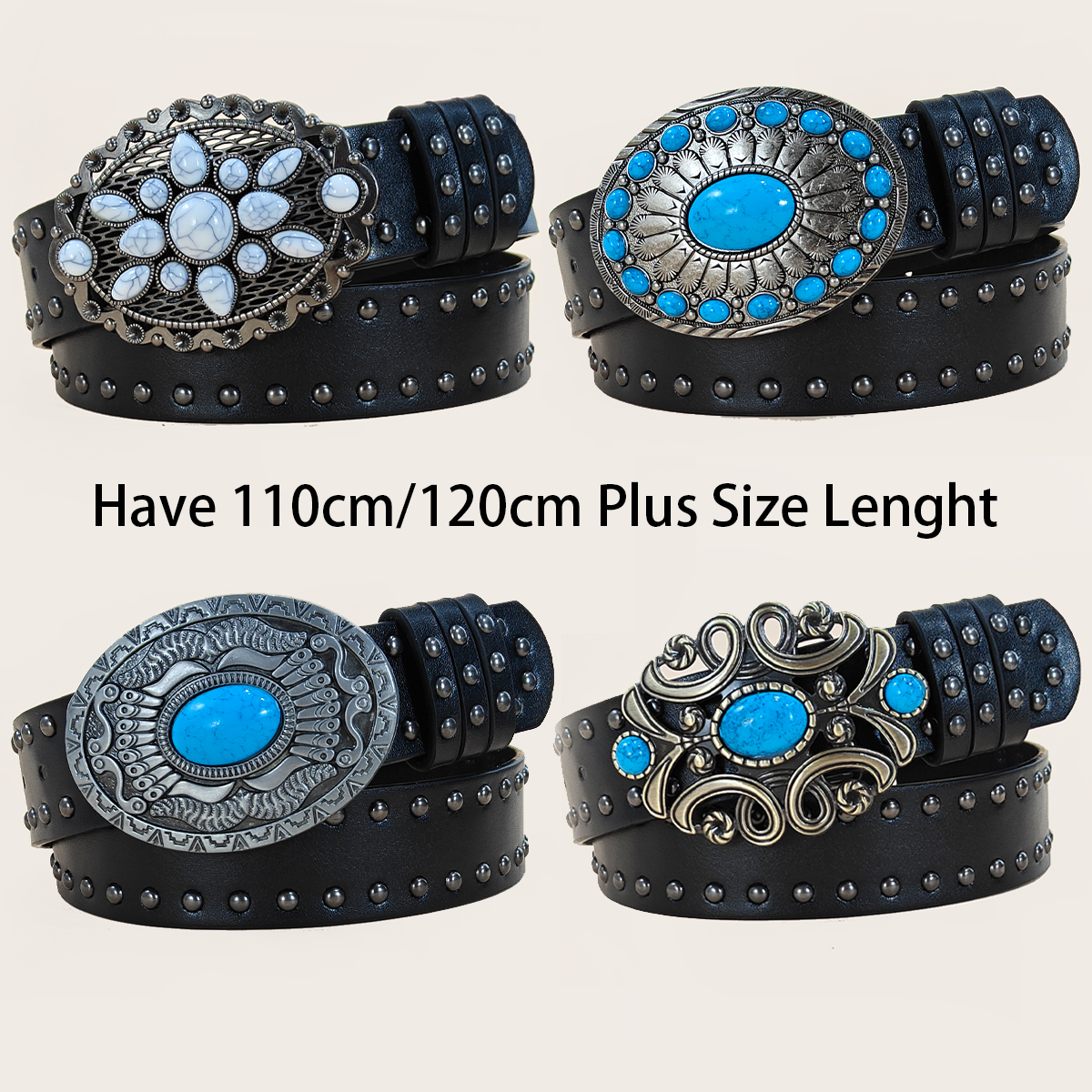 Leather Work Jeans - Men and women's casual Punk Rivet