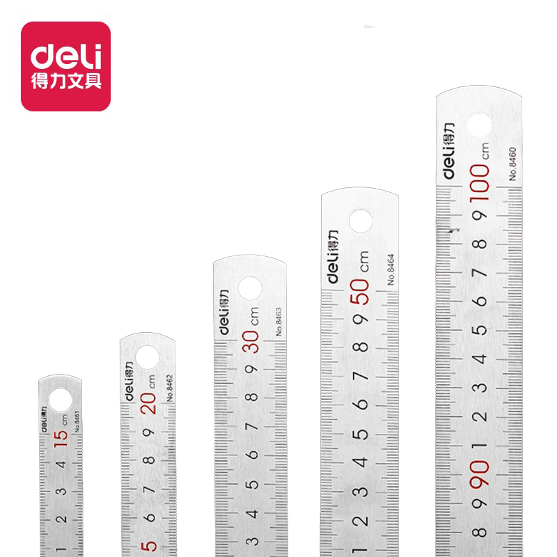 Leatherwork Ruler - Deli Stainless Steel Ruler for Students
