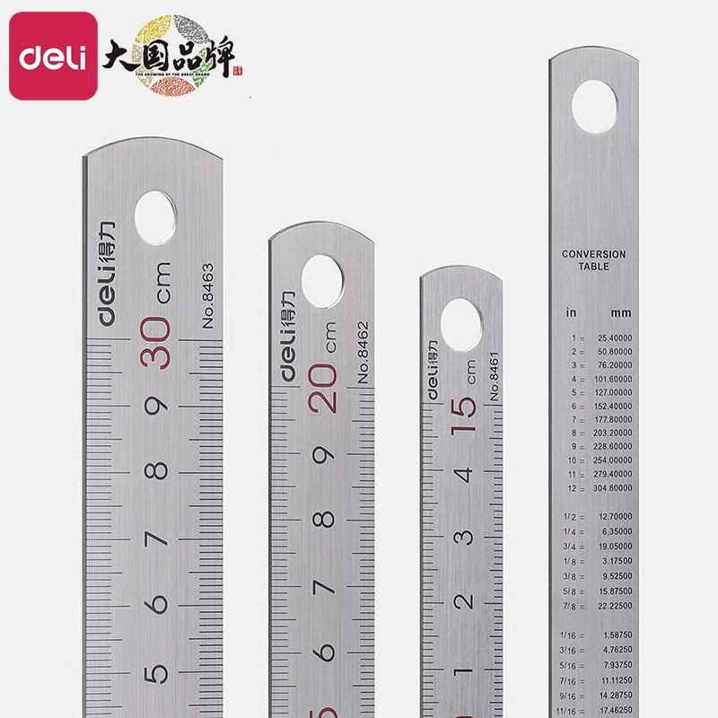 Leatherwork Ruler - DELI Stainless Steel Ruler 10/20/30 CM