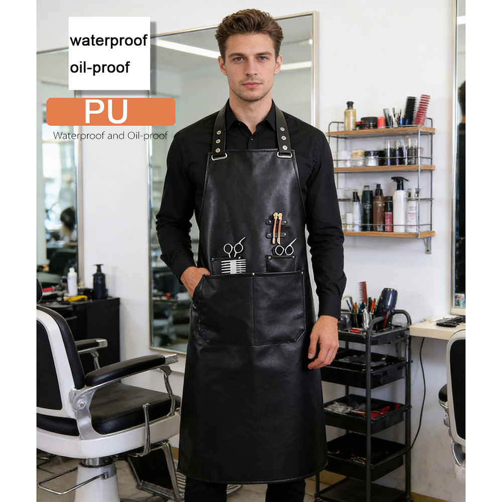 Leatherwork Apron - PU Soft Leather Apron Barber's Barbecue
