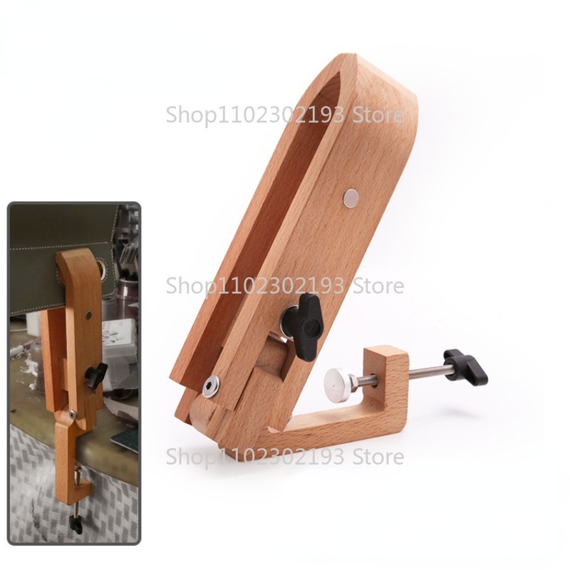 Leatherwork Ruler - Foldable Wooden Clamp Adjustable Wood Leather