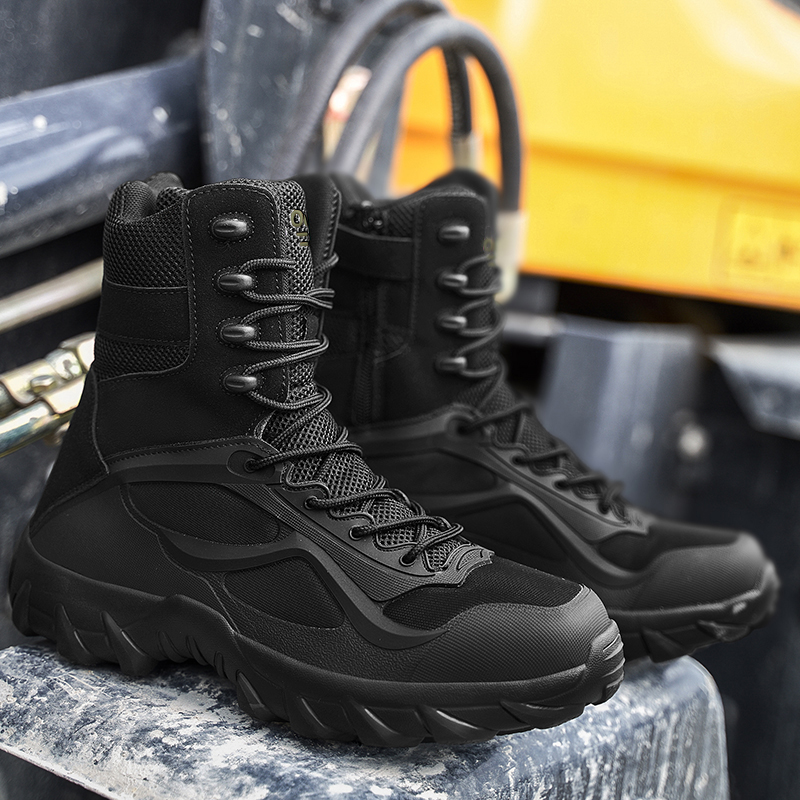 Leather Work Boots - Men Shoes Tactical Boots Special Forces