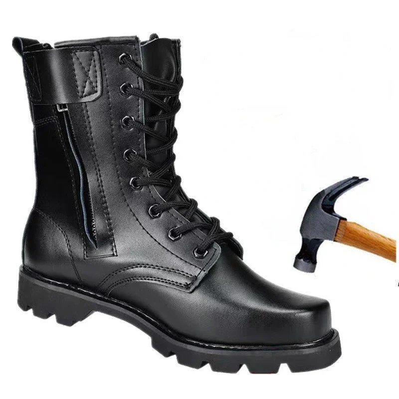 Leather Work Boots - Men's Shoes Work Safety Shoes High