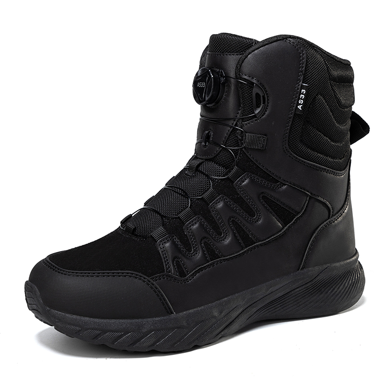 Leather Work Boots - Large Outdoor Training Boots Men's Mountaineering