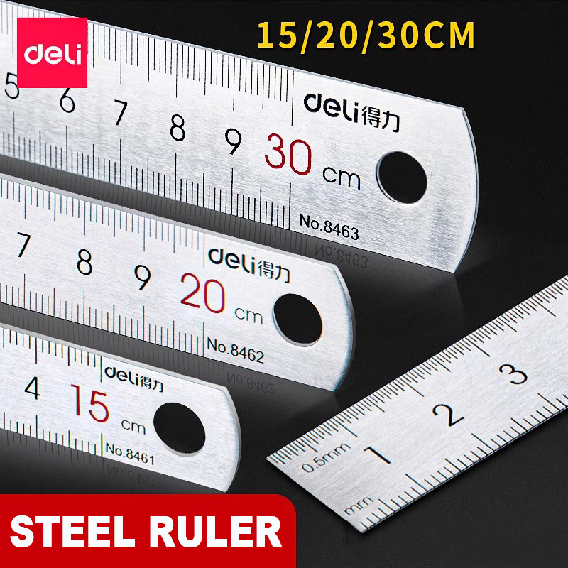 Deli Stainless Steel Ruler 15/ - Leatherwork Ruler บทวิจารณ์และราคา