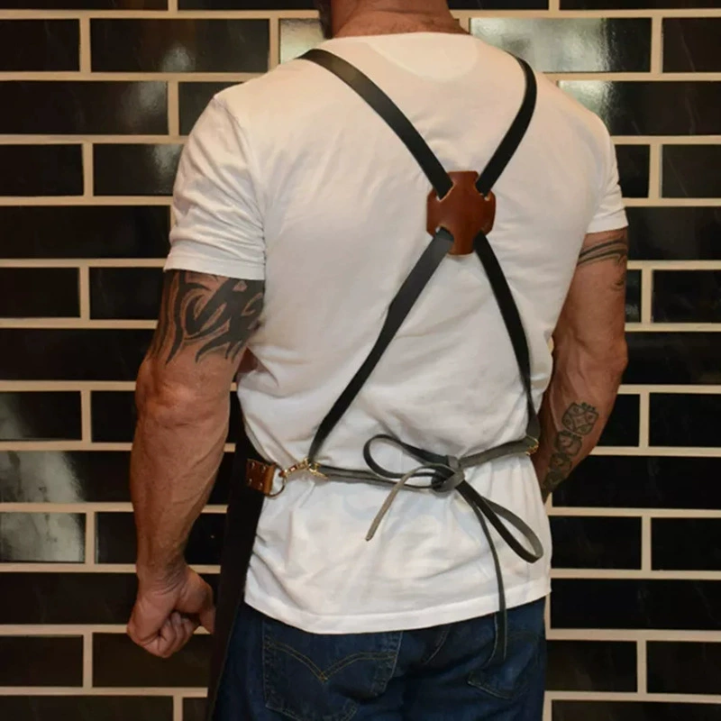Apron Kitchen Outdoor Barbecue - Leatherwork Apron บทวิจารณ์และราคา