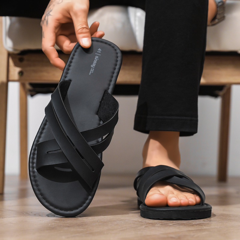 Men's Flat Bottom Sandals Casu - Leather Work Flats บทวิจารณ์และราคา