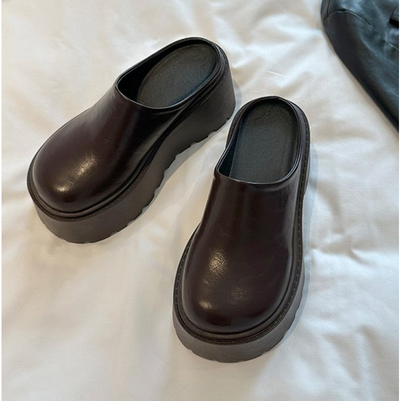 2026New women's thick-soled mu - Leather Work Flats บทวิจารณ์และราคา