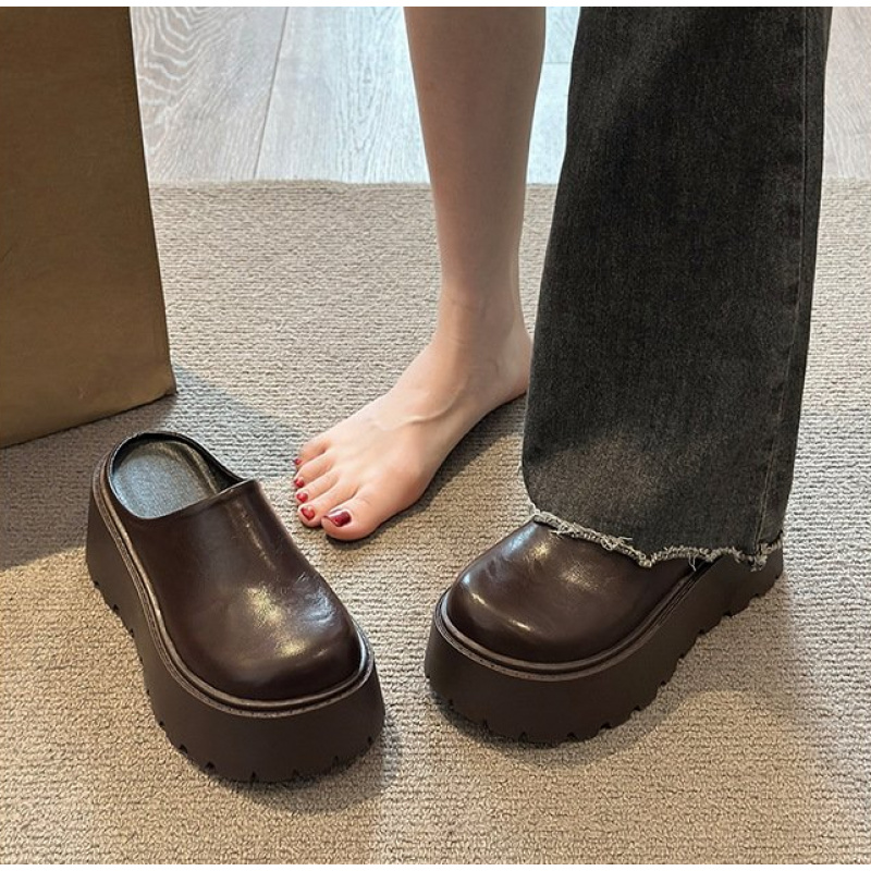 2026New women's thick-soled mu - Leather Work Flats บทวิจารณ์และราคา