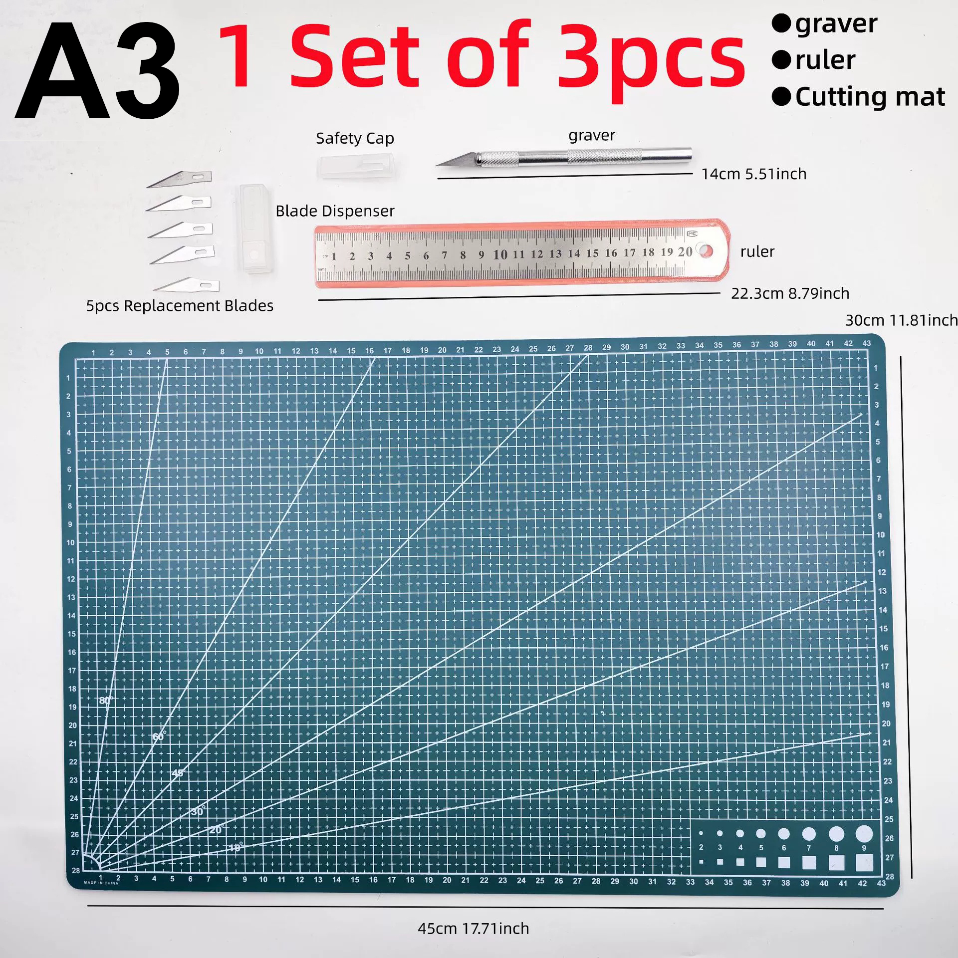 A3 Cutting Pad Carving Knife / - Leatherwork Ruler บทวิจารณ์และราคา