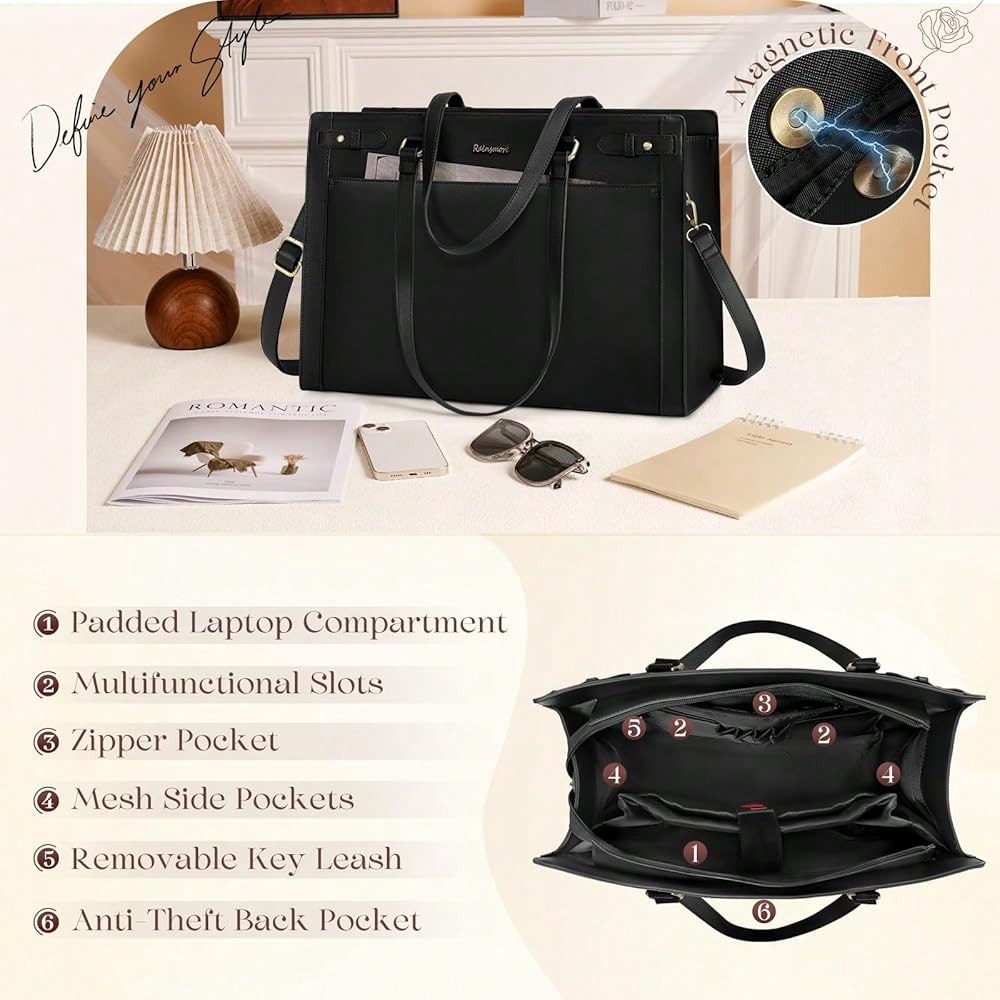 Laptop Bag For Women 15.6 Inch - Leatherworking Classic บทวิจารณ์และราคา