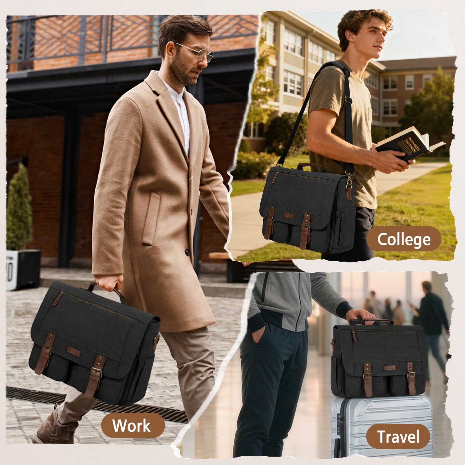 Vintage Men's Messenger Bag, 1 - Leatherworking Classic บทวิจารณ์และราคา