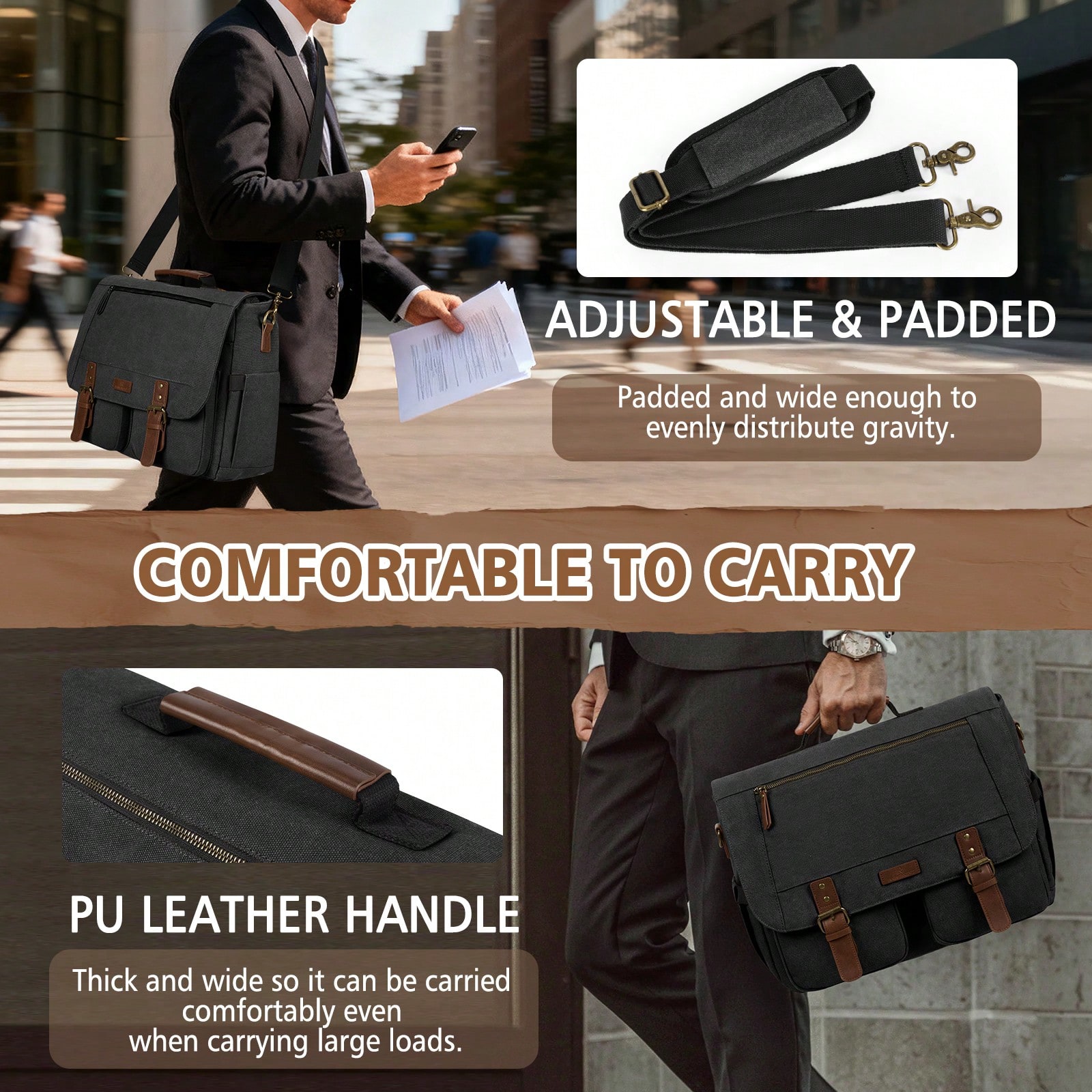 Vintage Men's Messenger Bag, 1 - Leatherworking Classic บทวิจารณ์และราคา
