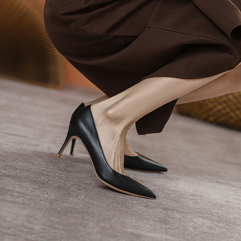 2025 New French Pointed High H - Leatherwork In French บทวิจารณ์และราคา