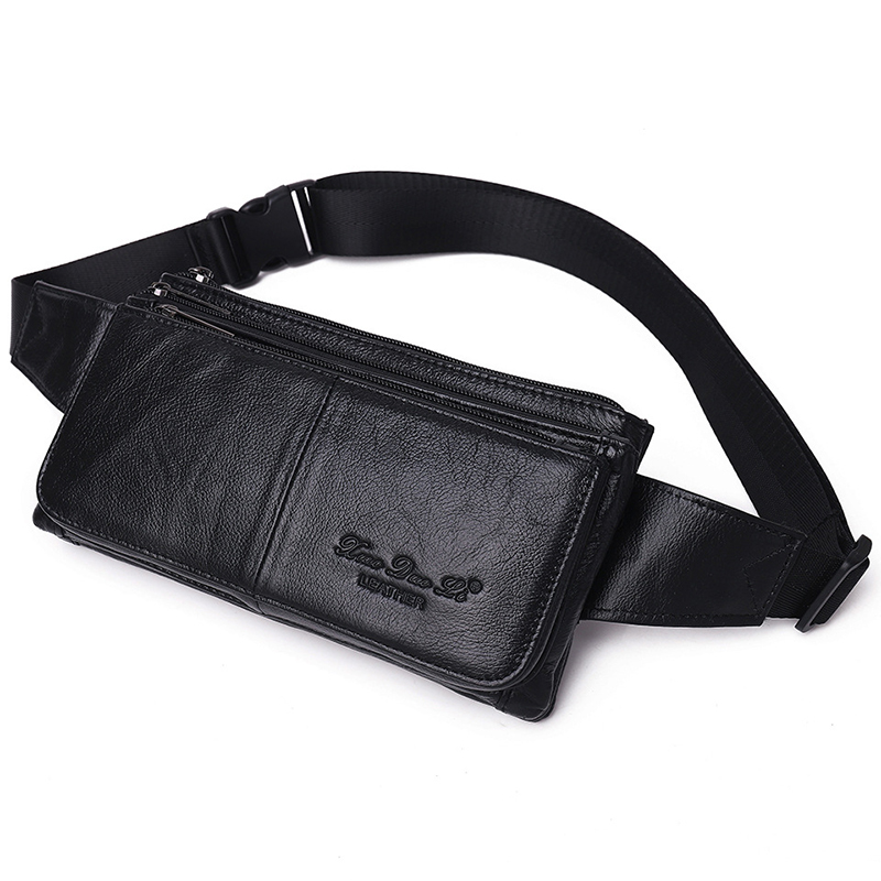 Men Waist Fanny Pack Belt Hip  - Leatherwork Wallet บทวิจารณ์และราคา