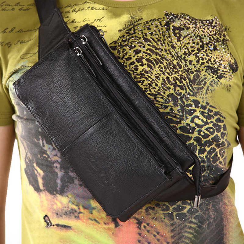 Men Waist Fanny Pack Belt Hip  - Leatherwork Wallet บทวิจารณ์และราคา