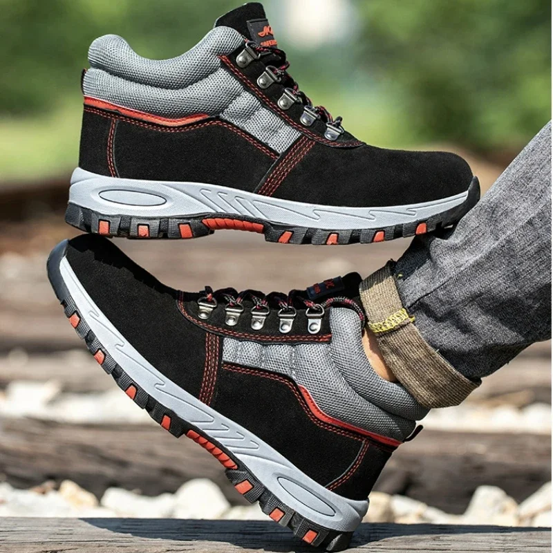 High Quality Men Safety Boots  - Leather Work Boots บทวิจารณ์และราคา