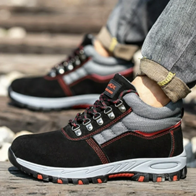 High Quality Men Safety Boots  - Leather Work Boots บทวิจารณ์และราคา