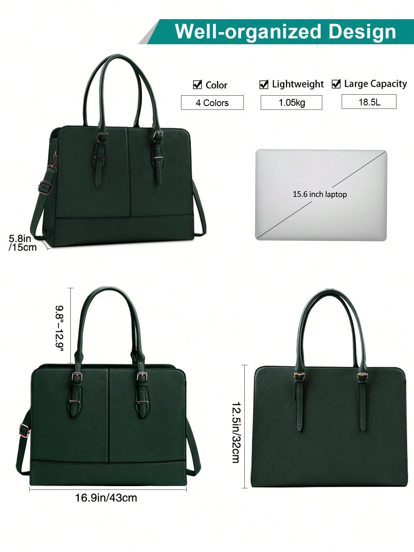 15.6 Inch Leather Laptop Tote  - Leatherworking Classic บทวิจารณ์และราคา