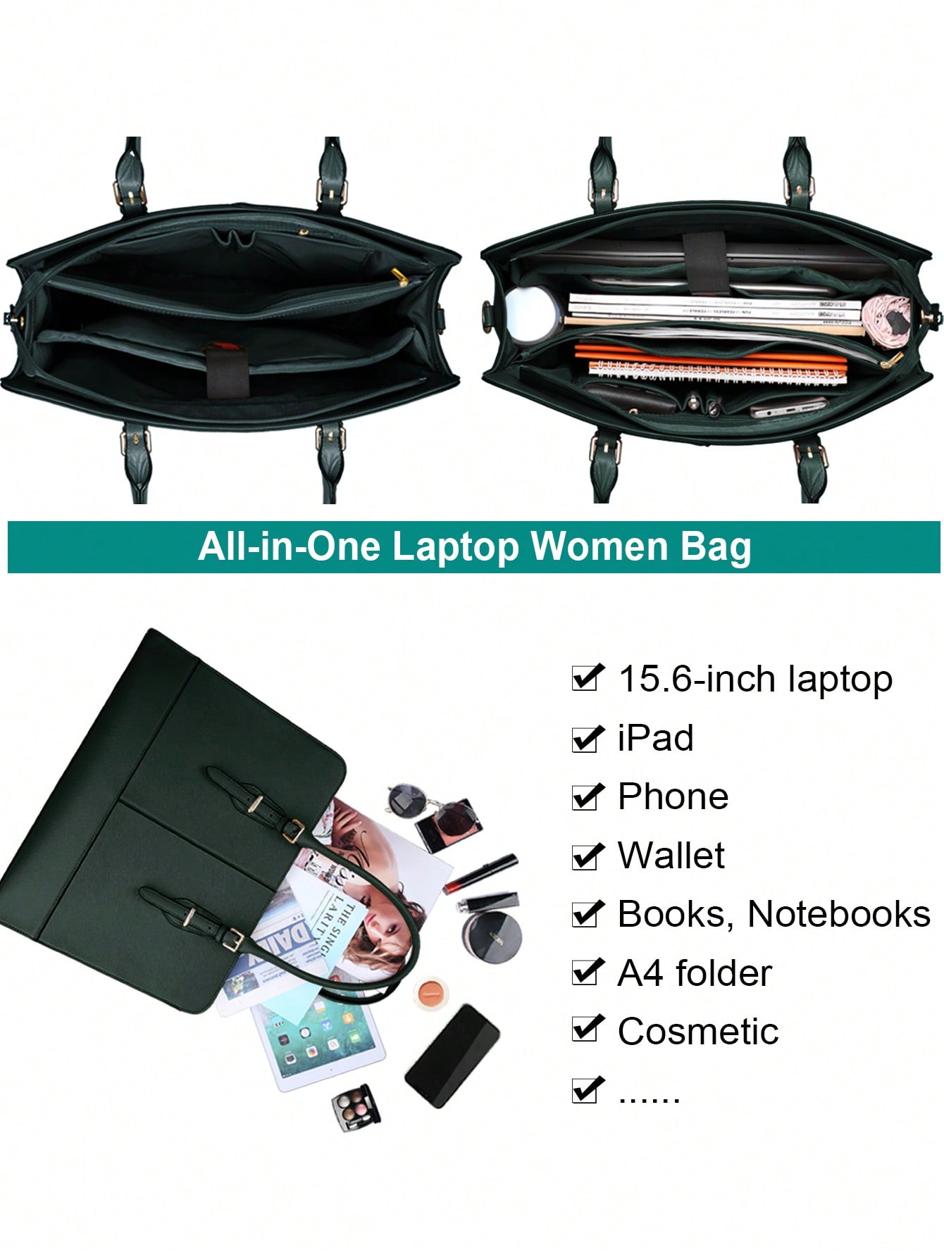 15.6 Inch Leather Laptop Tote  - Leatherworking Classic บทวิจารณ์และราคา