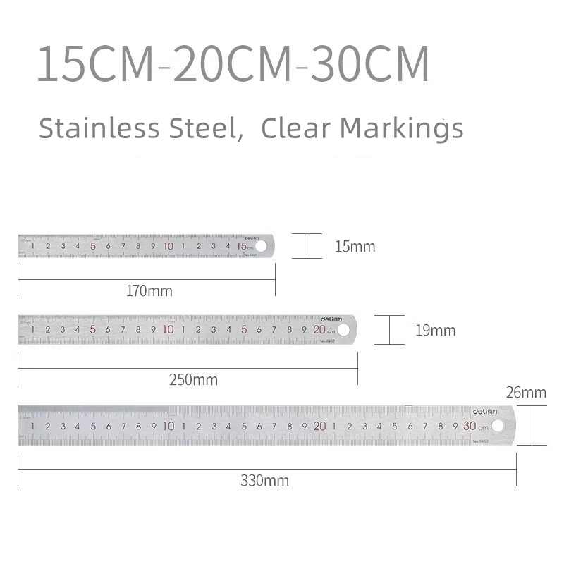 DELI Stainless Steel Ruler 10/ - Leatherwork Ruler บทวิจารณ์และราคา