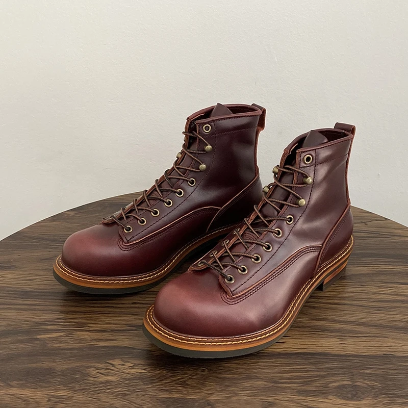 Vintage British Men Ankle Boot - Leather Work Flats บทวิจารณ์และราคา