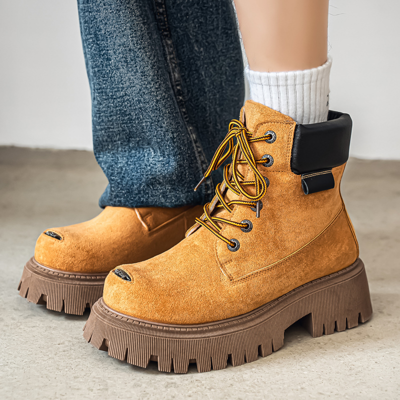 Classic High Top Boots Outdoor - Leather Work Flats บทวิจารณ์และราคา