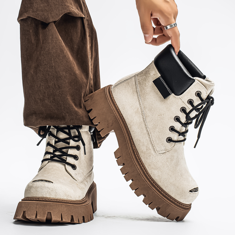 Classic High Top Boots Outdoor - Leather Work Flats บทวิจารณ์และราคา