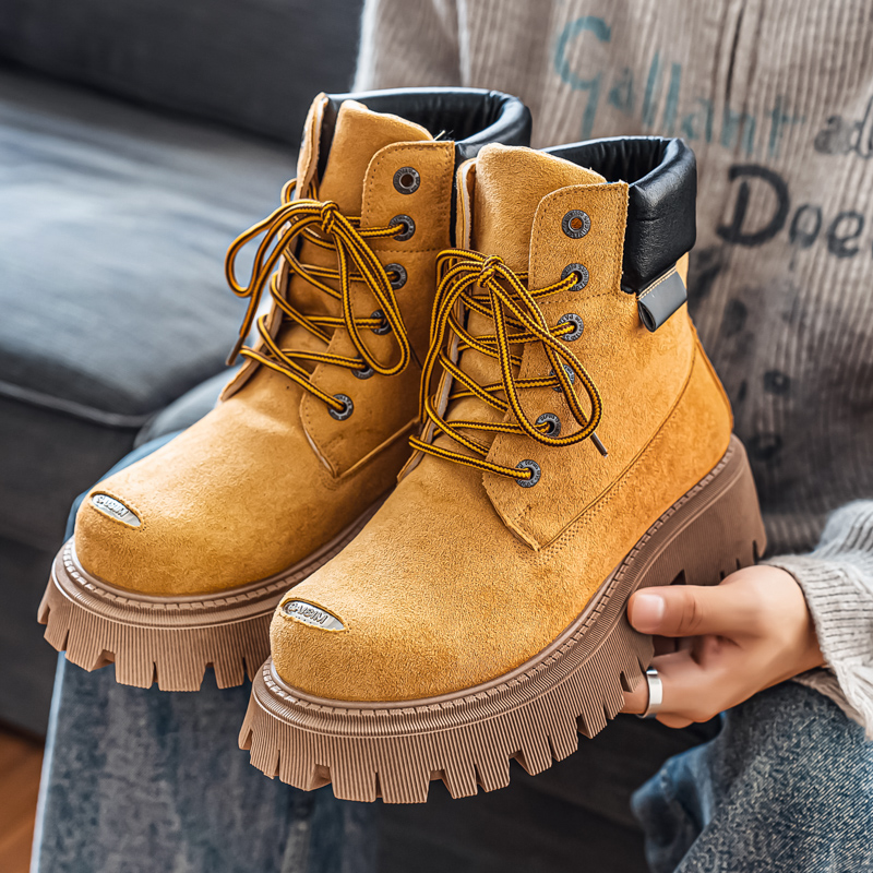 Classic High Top Boots Outdoor - Leather Work Flats บทวิจารณ์และราคา