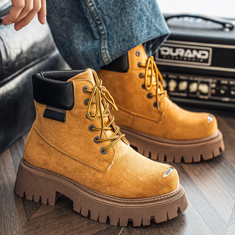Classic High Top Boots Outdoor - Leather Work Flats บทวิจารณ์และราคา