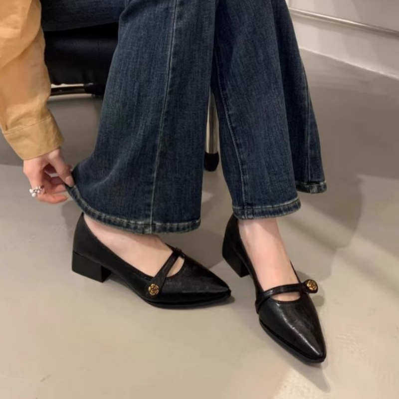 French Vintage Chunky Heel Mar - Leatherwork In French บทวิจารณ์และราคา