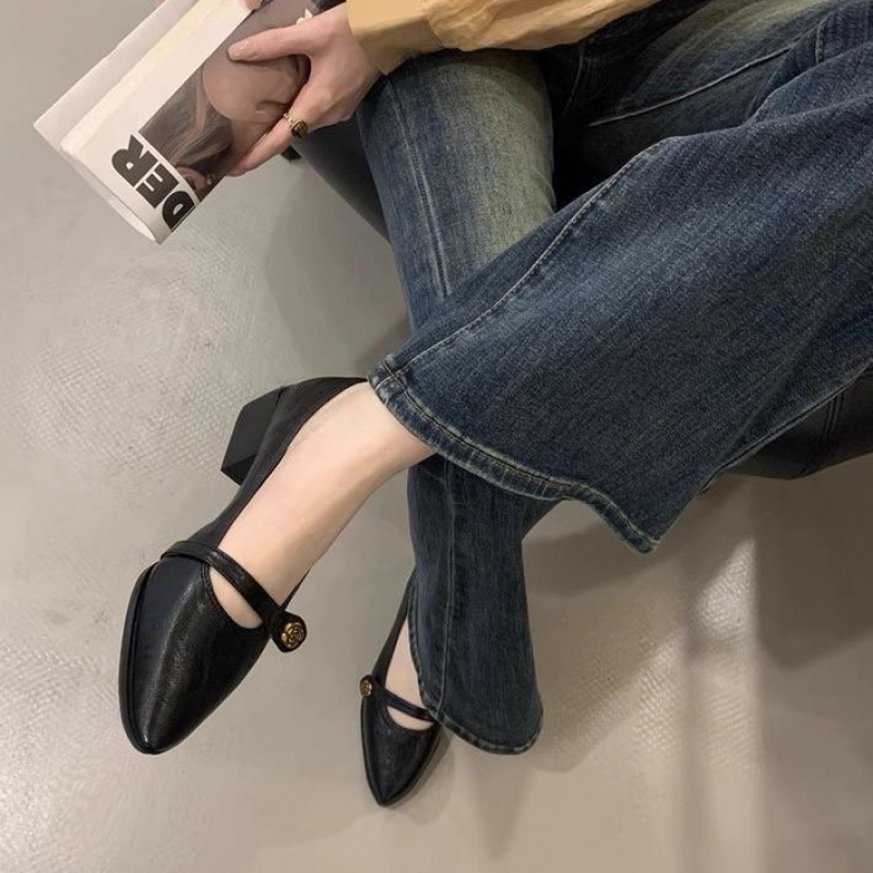 French Vintage Chunky Heel Mar - Leatherwork In French บทวิจารณ์และราคา