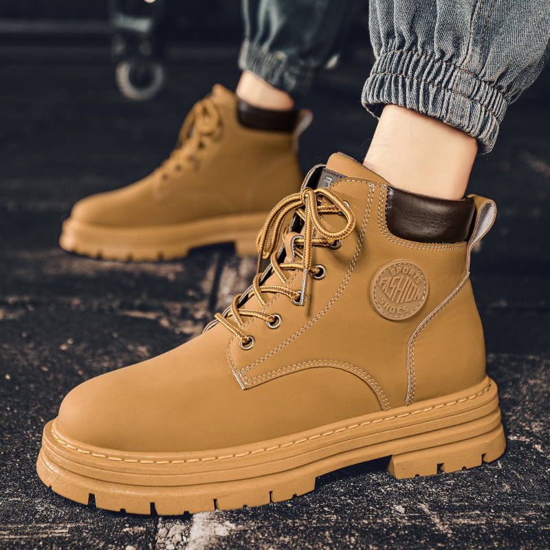 Men's High Top Boots Outdoor W - Leather Work Boots บทวิจารณ์และราคา