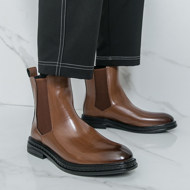 British Style Chelsea Men's Bo - Leather Work Flats บทวิจารณ์และราคา