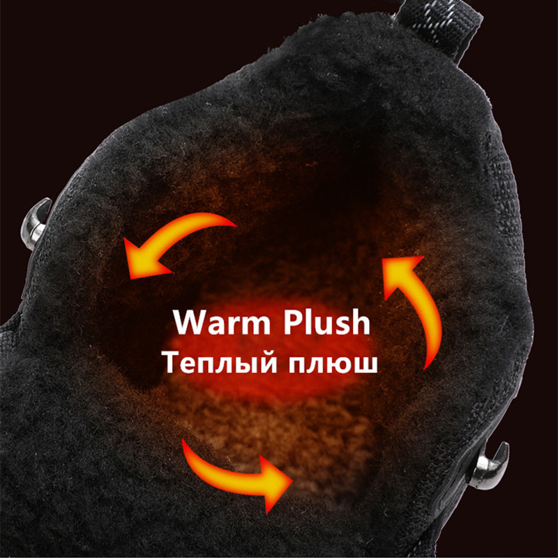 Winter Men's Boots Warm Plush  - Leather Work Flats บทวิจารณ์และราคา