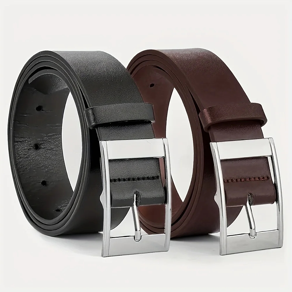New Luxury Belt for Men PU Lea - Leather Work Jeans บทวิจารณ์และราคา