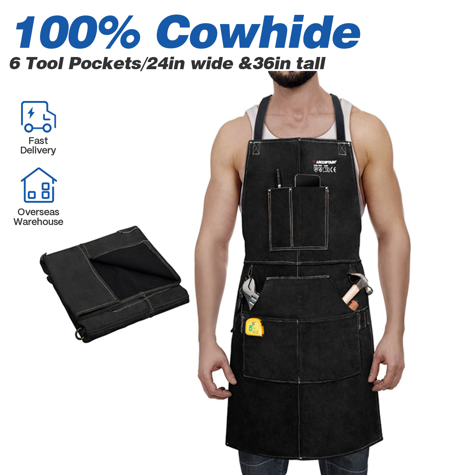 ARCCAPTAIN Leather Welding Wor - Leatherwork Apron บทวิจารณ์และราคา