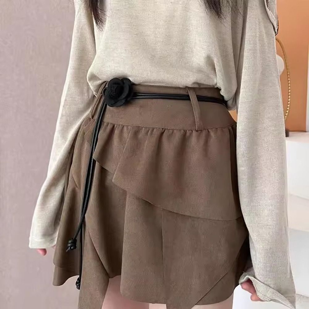Fashion Ethnic Style Dry Rose  - Leather Work Jeans บทวิจารณ์และราคา