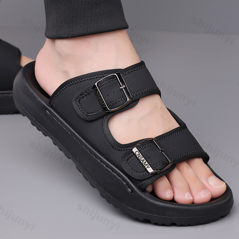 Men's Slippers 2025 Summer Bre - Leather Work Flats บทวิจารณ์และราคา
