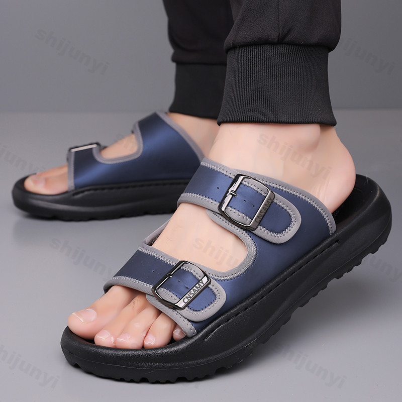 Men's Slippers 2025 Summer Bre - Leather Work Flats บทวิจารณ์และราคา
