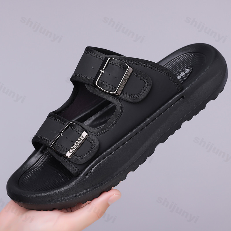 Men's Slippers 2025 Summer Bre - Leather Work Flats บทวิจารณ์และราคา