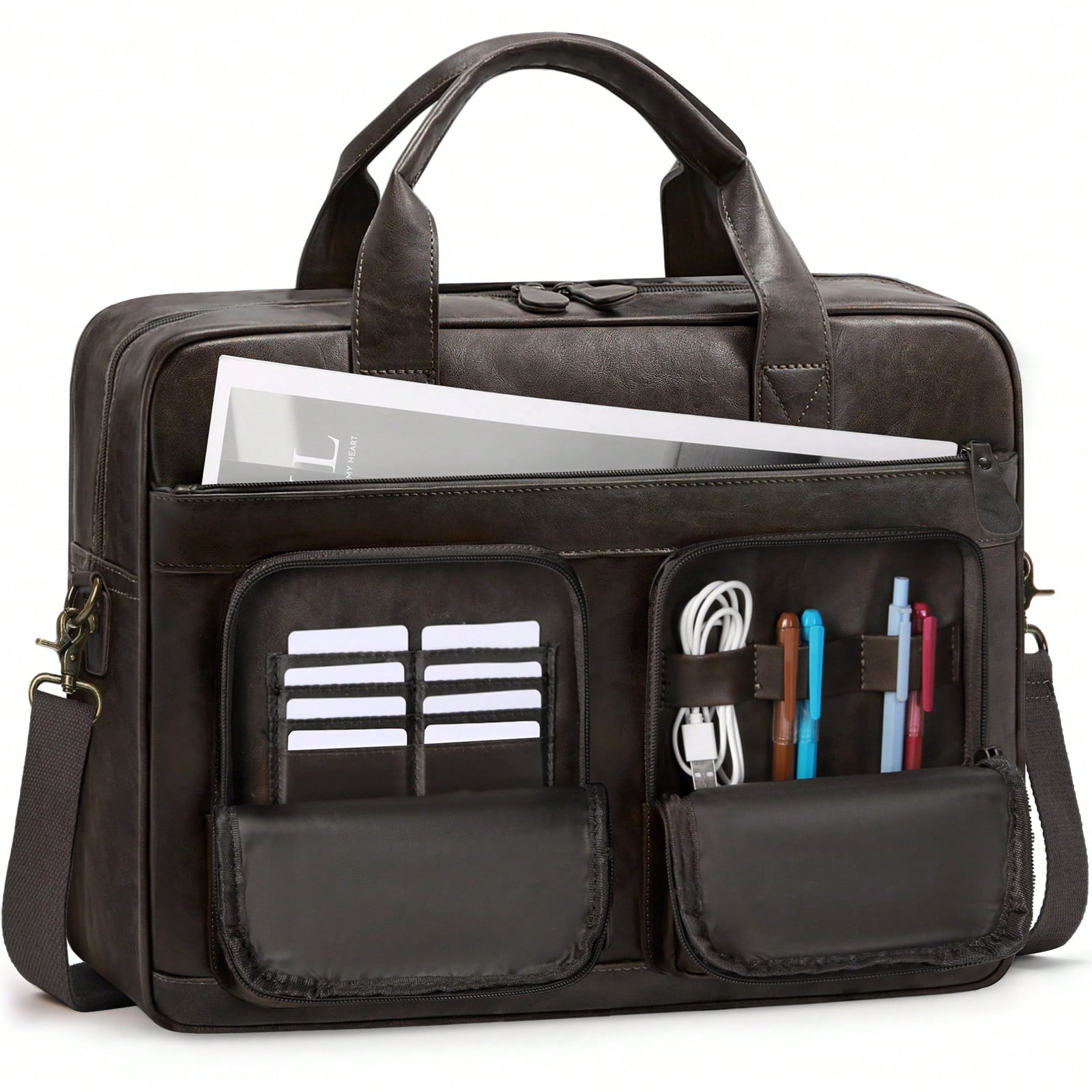 Vintage Messenger Bag For Men  - Leatherworking Classic บทวิจารณ์และราคา