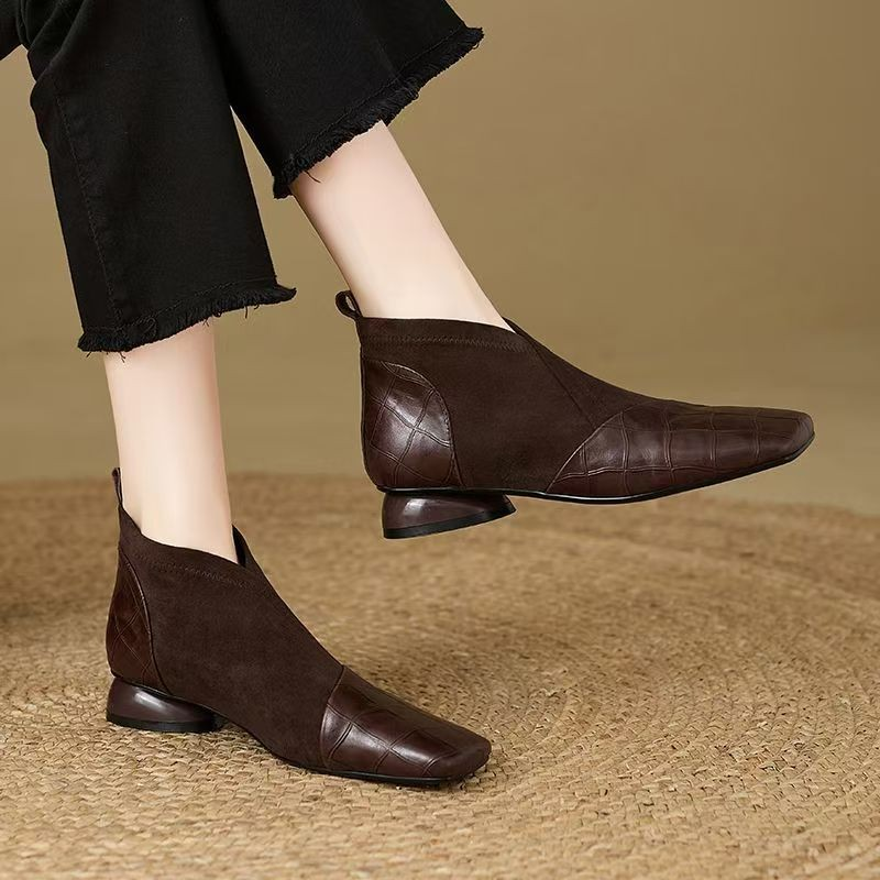 French Soft Leather Booties Wo - Leatherwork In French บทวิจารณ์และราคา