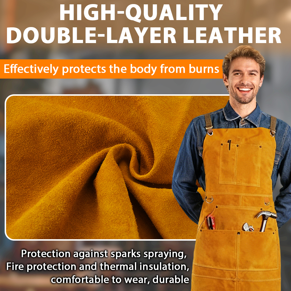 Oxhide Leather Welding Apron C - Leatherwork Apron บทวิจารณ์และราคา