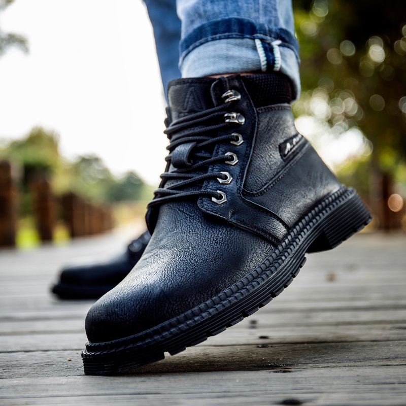 Men Boots Outdoor Leather Ankl - Leatherworking Classic บทวิจารณ์และราคา