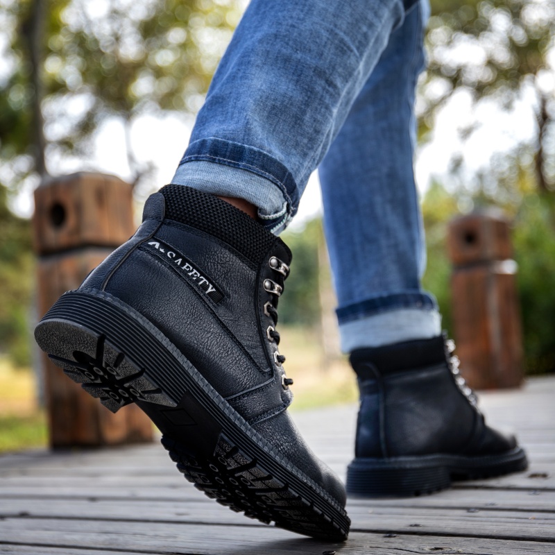 Men Boots Outdoor Leather Ankl - Leatherworking Classic บทวิจารณ์และราคา