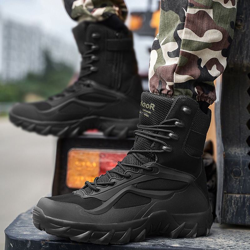 Men Shoes Tactical Boots Speci - Leather Work Boots บทวิจารณ์และราคา