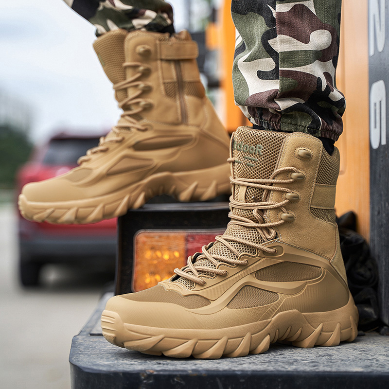 Men Shoes Tactical Boots Speci - Leather Work Boots บทวิจารณ์และราคา