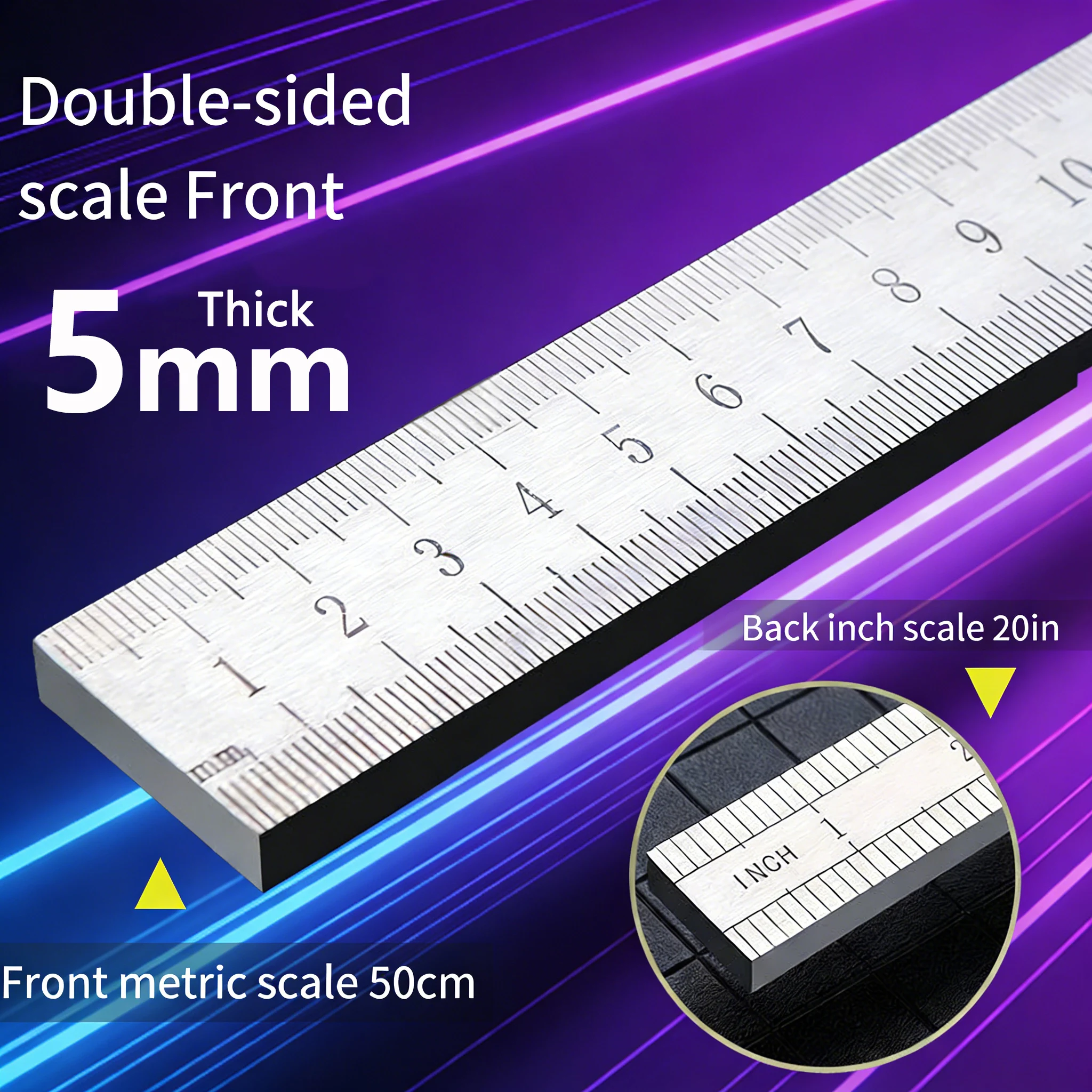 5mm Thick Stainless Steel Rule - Leatherwork Ruler บทวิจารณ์และราคา